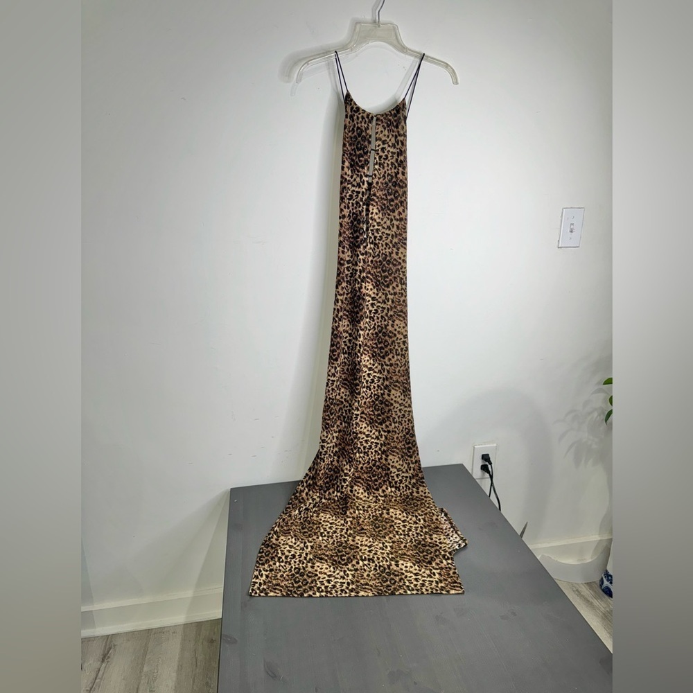 Vintage Y2K SABORA Dress Women’s Cheetah Print Maxi - Picture 3 of 6